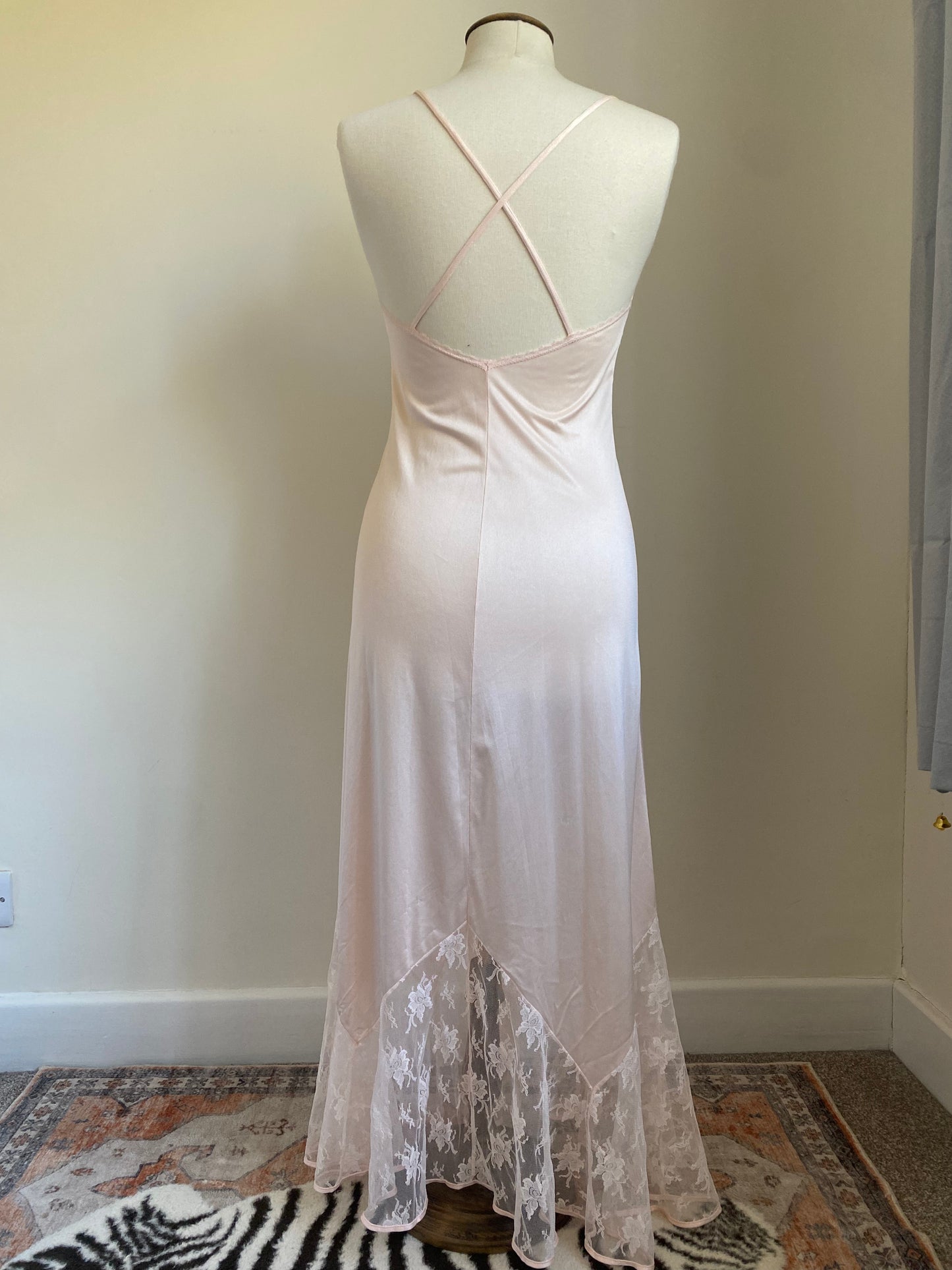 Vintage pink lace nightie set