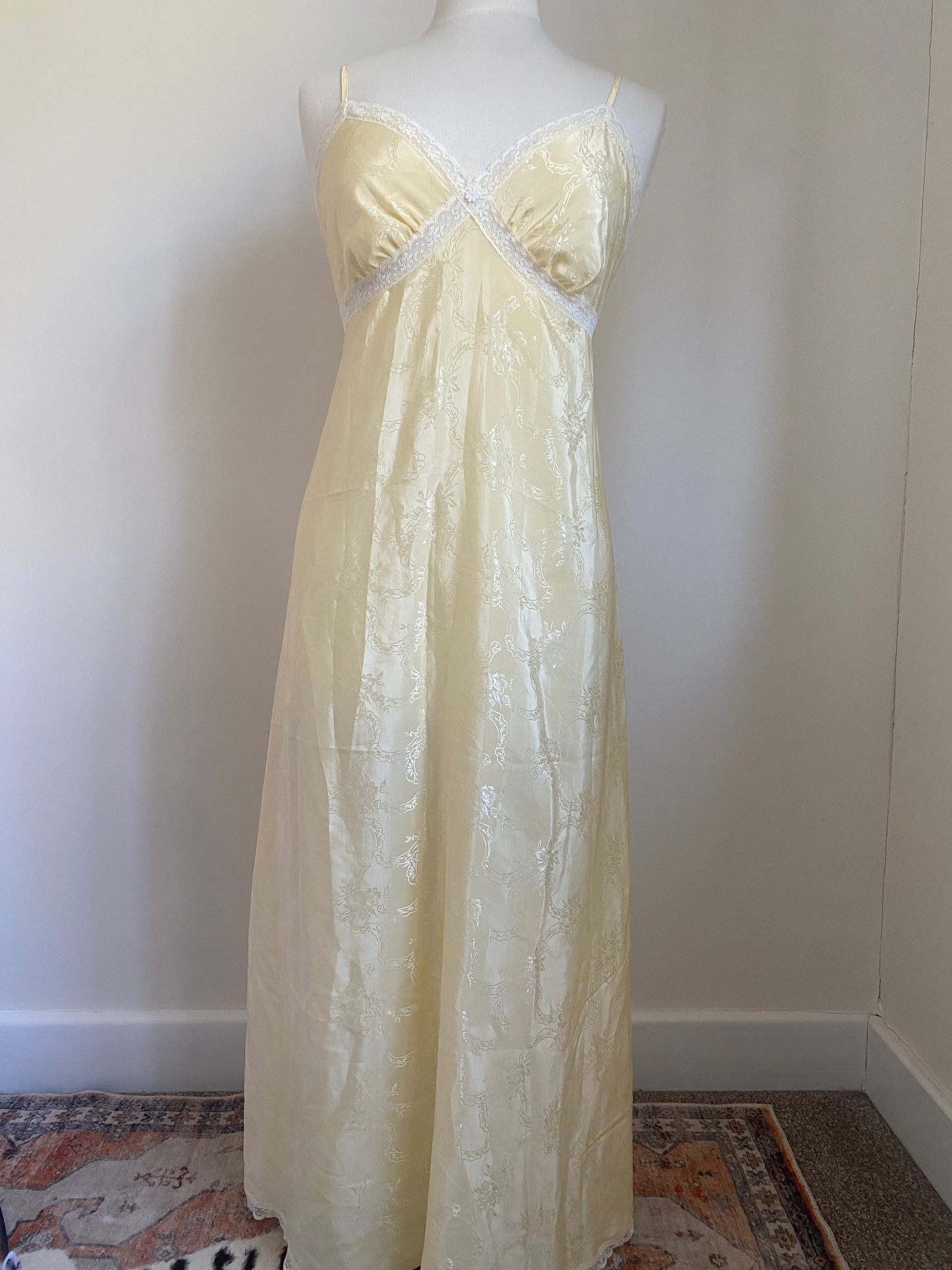 Butter yellow vintage slip dress