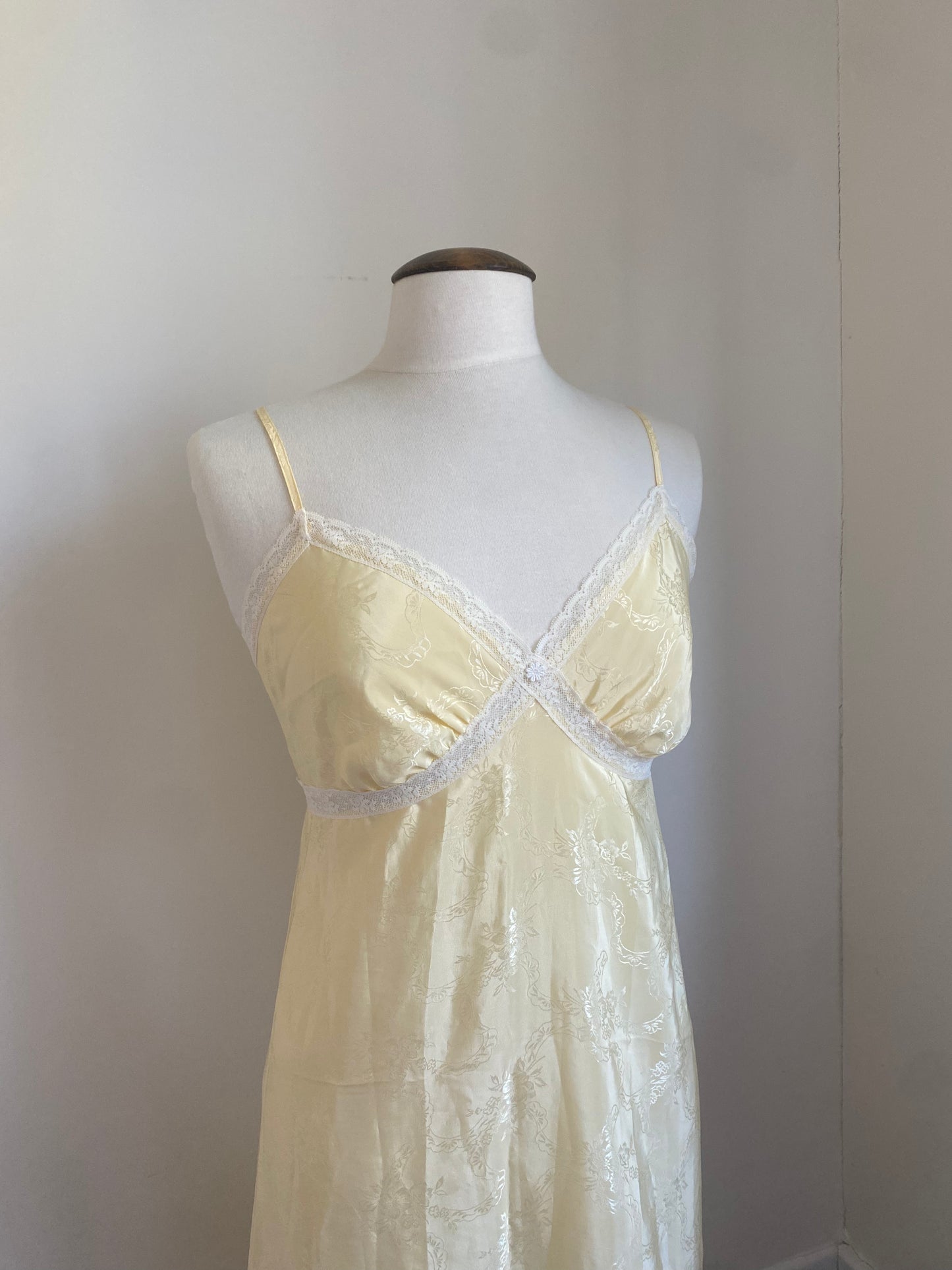 Butter yellow vintage slip dress