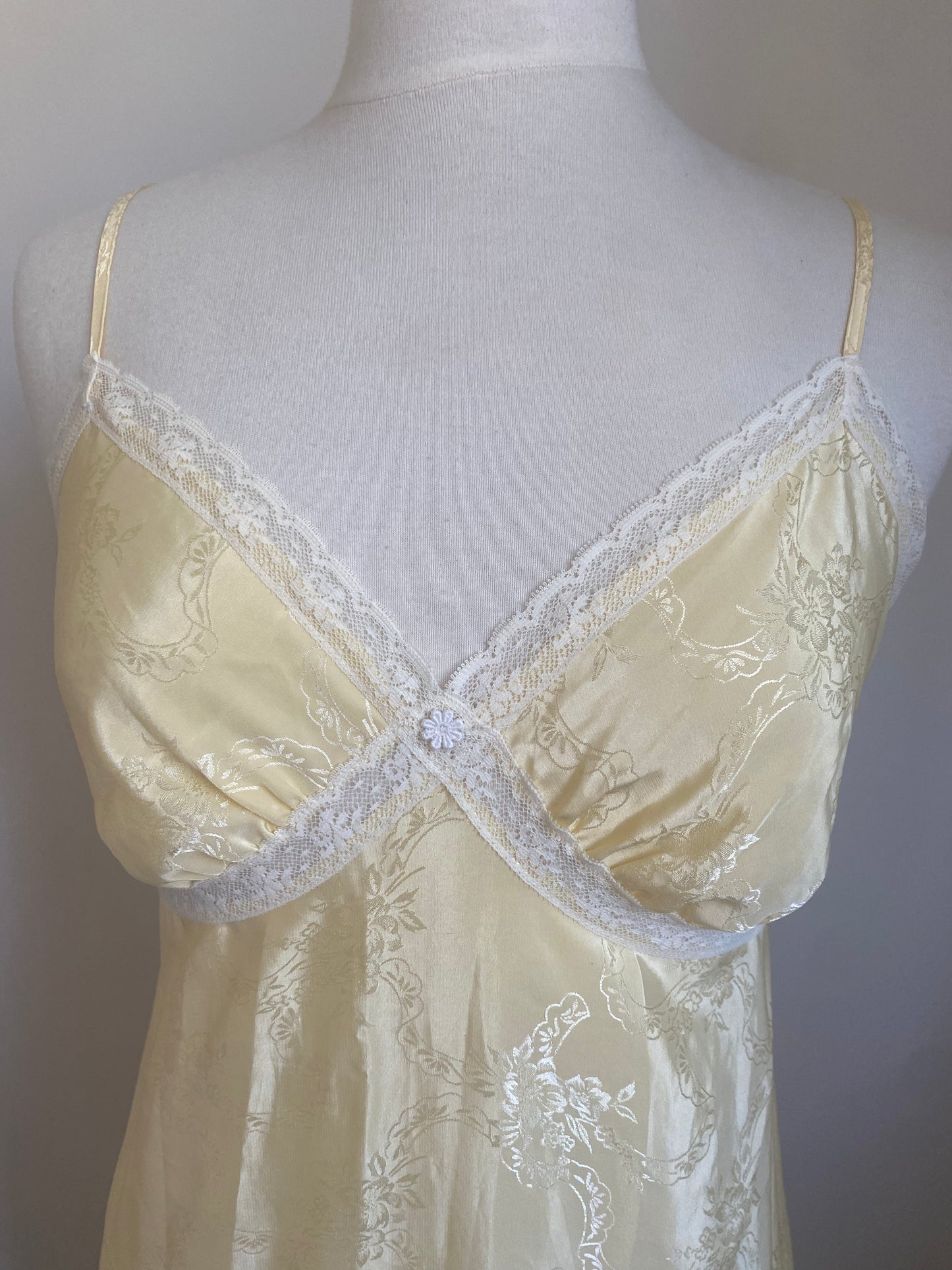 Butter yellow vintage slip dress