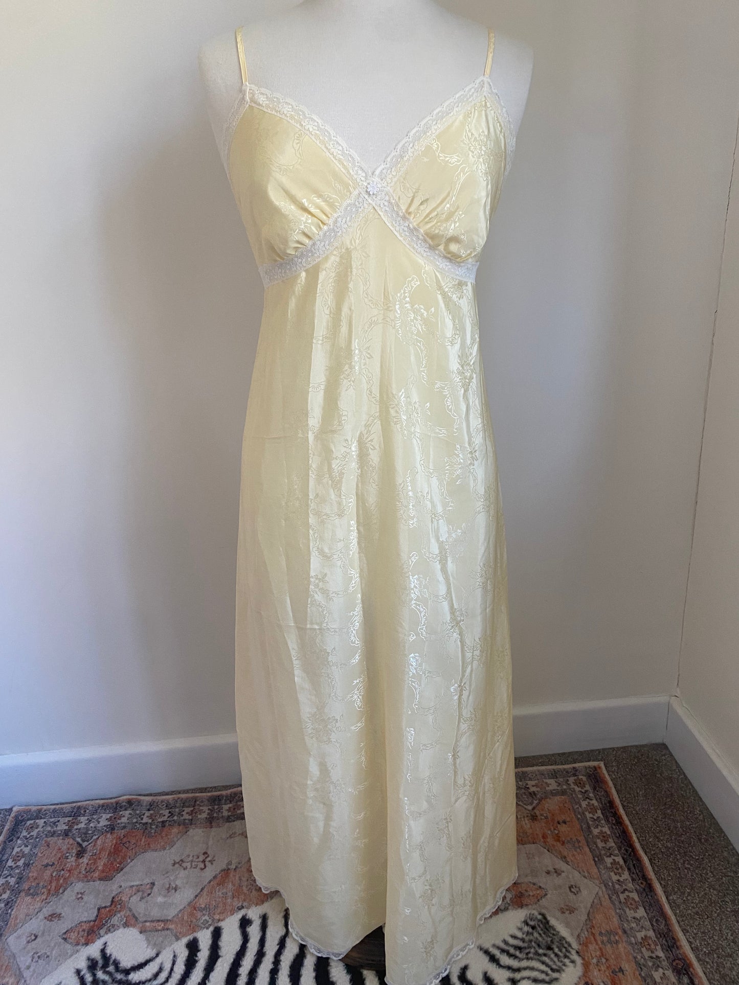 Butter yellow vintage slip dress