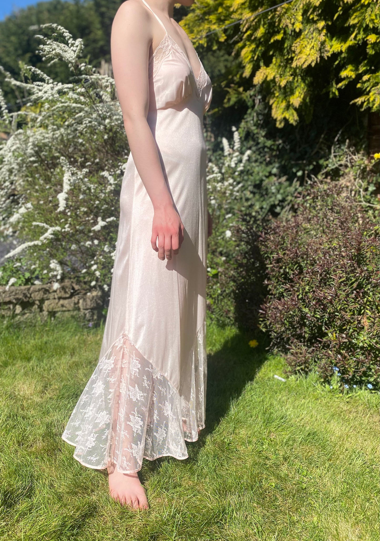 Vintage pink lace nightie set