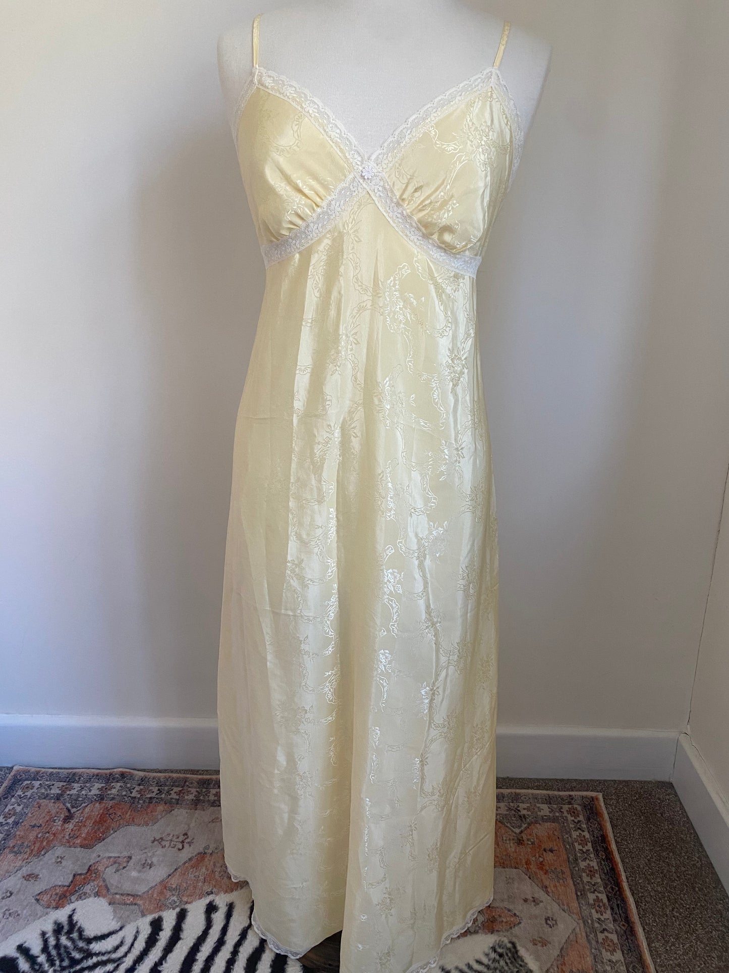 Butter yellow vintage slip dress