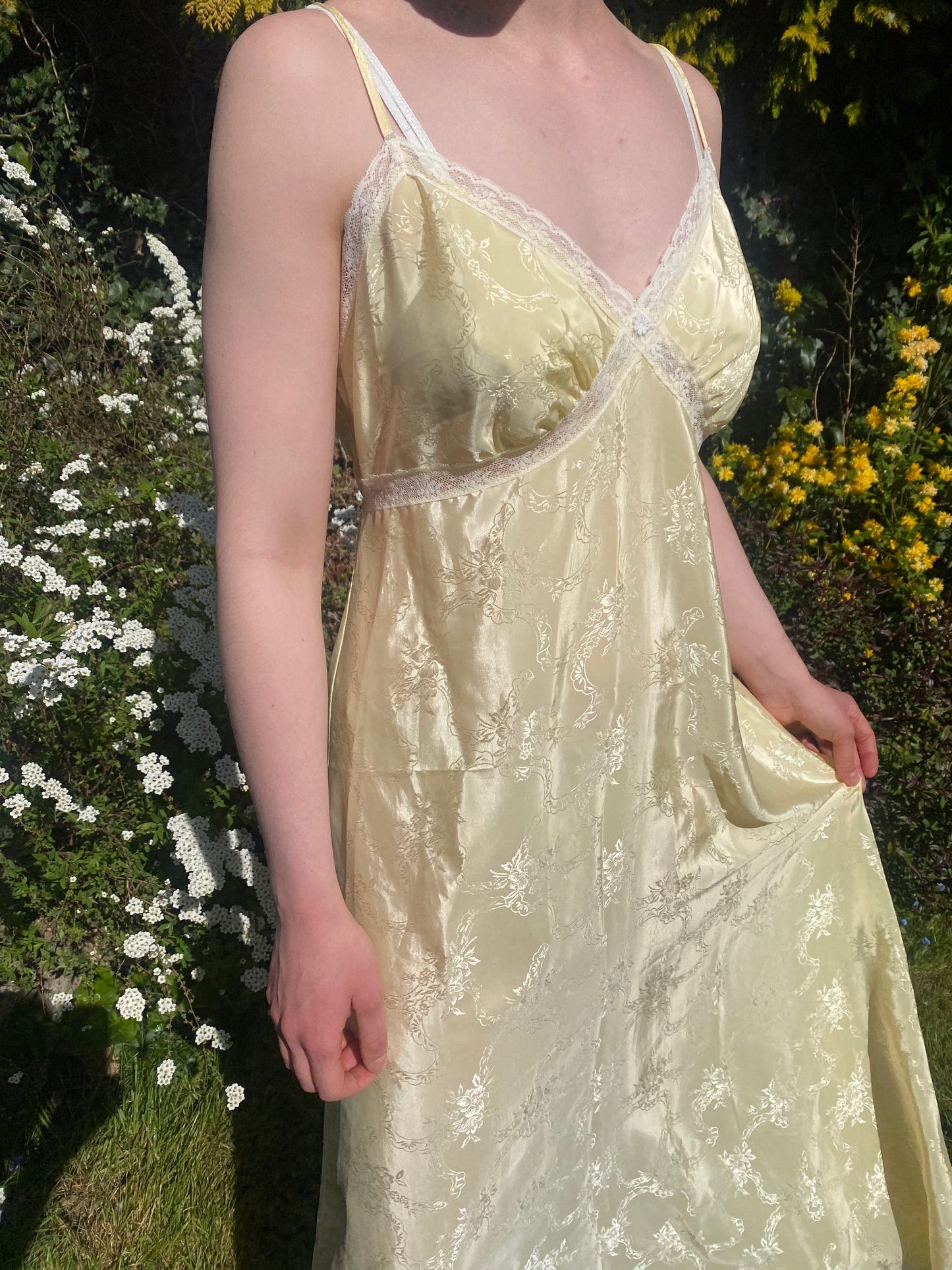Butter yellow vintage slip dress